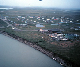 Aerial view of Nuiqsut in the summer. Courtesy of the National Park Service.