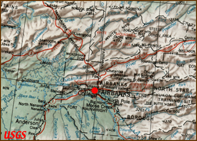 map of Fairbanks and surrounding area