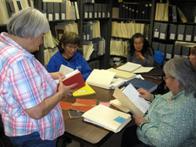 Enjoying the Koyukon Athabascan language material at the Alaska Native Language Archive, November 12, 2010.