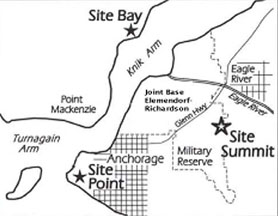 Map of Anchorage Nike Missile Sites