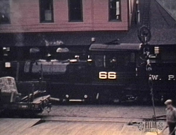 Locomotive on the dock at Whitehorse