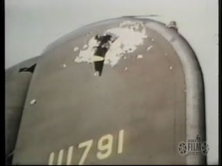 B-24 displays flak damage