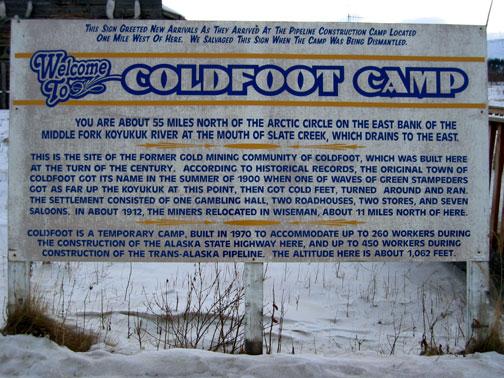 Coldfoot Camp Sign