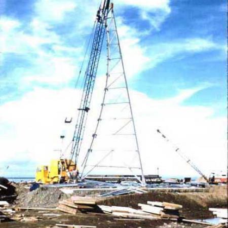 Raising of Antenna Framework at White Alice Site at Cold Bay