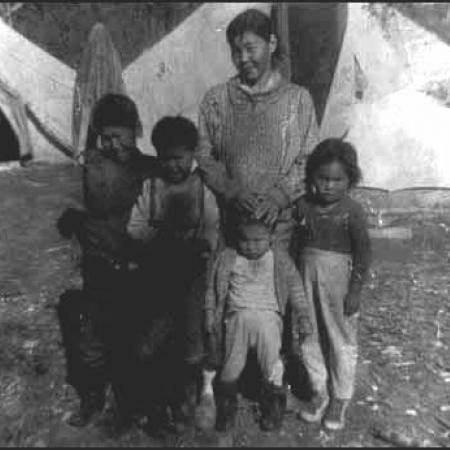 Helena Williams and Children at Camp