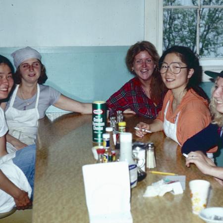 Young Women in Mess Hall