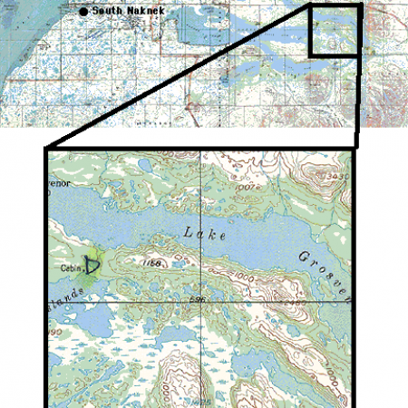 South Naknek Place Names Map Section 12