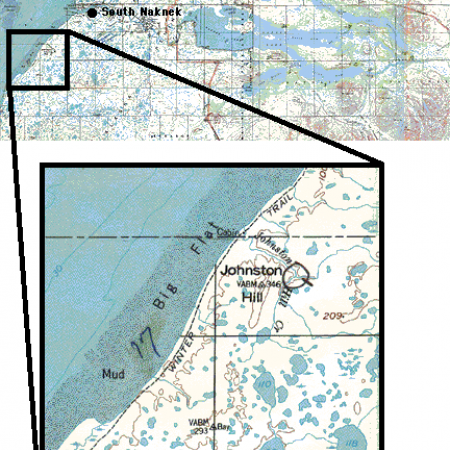 South Naknek Place Names Map Section 14