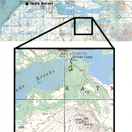South Naknek Place Names Map Section 16