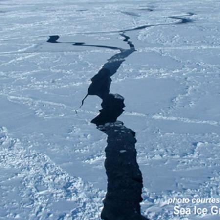 Aerial View of Large Ice Crack