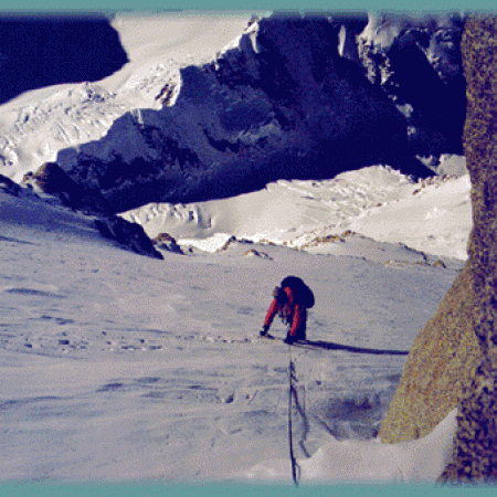 In A Snow/Ice Couloir